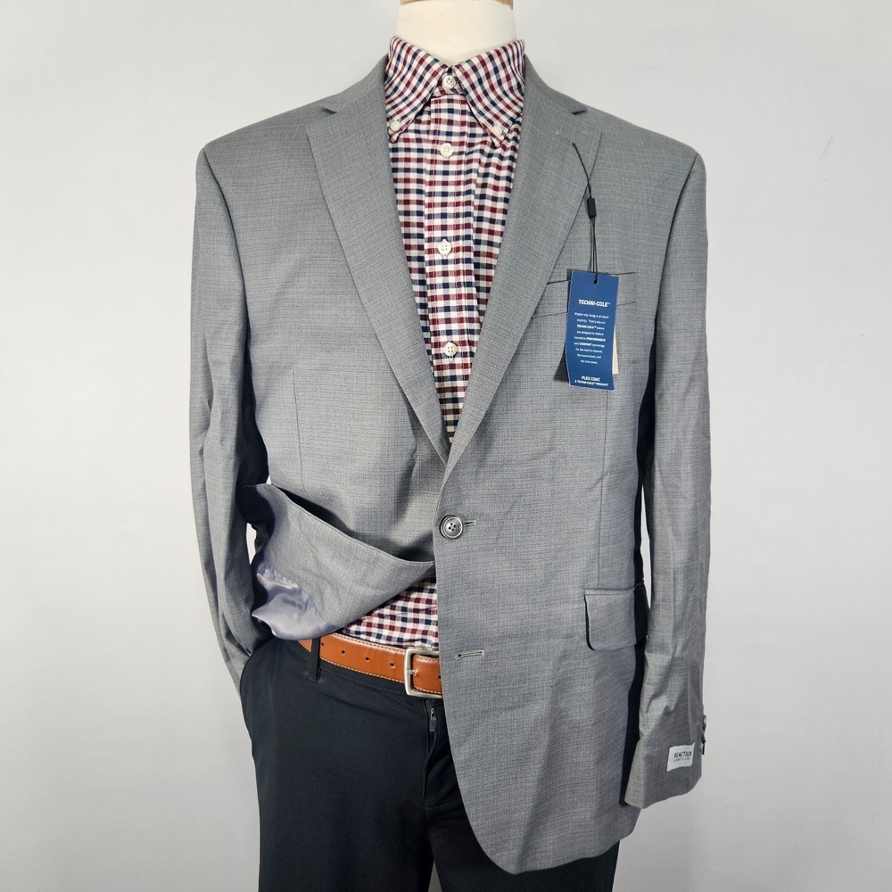 Kenneth Cole Men's Sport Coat Blazer Two Button Gray Techi-cole 44R NEW WITH TAG